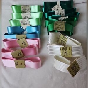 Lot Of Vtg Ribbon Pulls Ribbon Rolls Sewing Crafting Room Decor Gift Wrapping